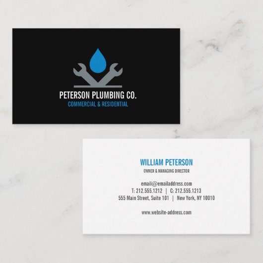 Professionele neerslagmoersleutel voor Logo Visitekaartje (Voorkant / Achterkant)