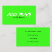 Professionele Neon Groene Moderne Kleurrijke Trend Visitekaartje (Voorkant / Achterkant)