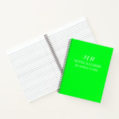 Professionele Neon Groene Monogram Eerste Letter Z Notitieboek (Binnen)
