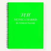 Professionele Neon Groene Monogram Eerste Letter Z Notitieboek (Voorkant)