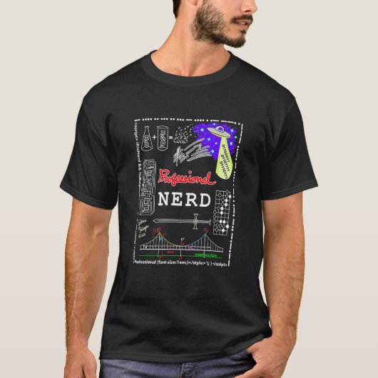 Professionele nerd of nerd met raadsels en eerbeto t-shirt (Voorkant)