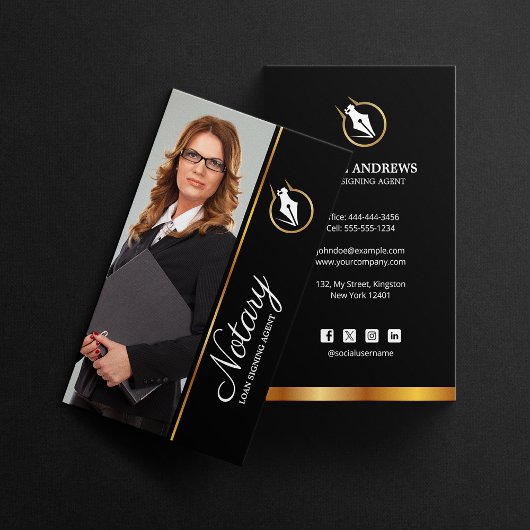 Professionele notaris lening ondertekenende agent visitekaartje