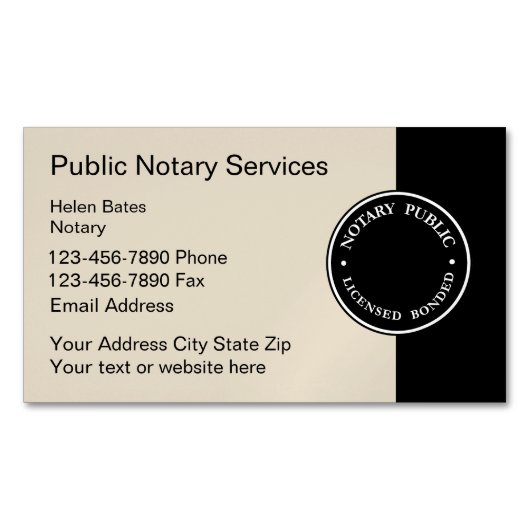 Professionele notaris magnetisch visitekaartje (Voorkant)