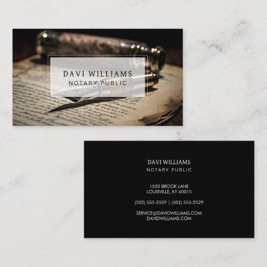 Professionele notaris openbaar Visitekaartje (Voorkant / Achterkant)