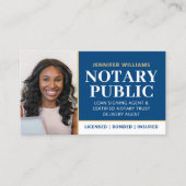 Professionele Notaris Openbare Foto QR Code Blauw Visitekaartje (Voorkant)