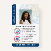 Professionele Notaris Openbare Foto QR Code ID Bla Badge (Voorkant)