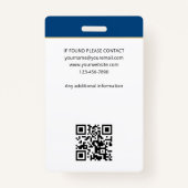 Professionele Notaris Openbare Foto QR Code ID Bla Badge (Achterkant)