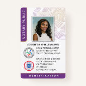 Professionele Notaris Openbare Foto QR Code ID Paa Badge (Voorkant)