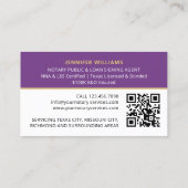 Professionele notaris Openbare foto QR-code Paarse Visitekaartje (Achterkant)