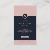 Professionele notaris openbare monogram foto visitekaartje (Achterkant)