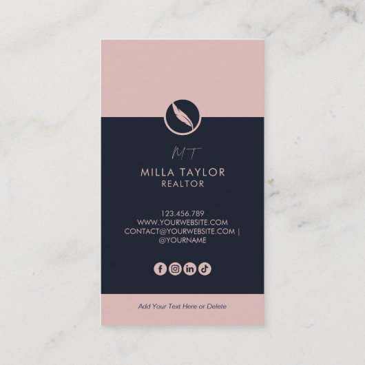 Professionele notaris openbare monogram foto visitekaartje (Achterkant)