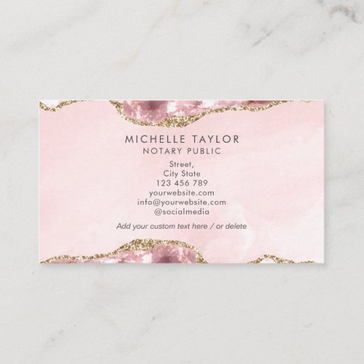 Professionele notarismatige monogram visitekaartje (Achterkant)