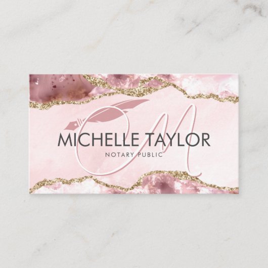 Professionele notarismatige monogram visitekaartje (Voorkant)