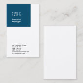 Professionele oceaanblauw wit minimalistisch moder visitekaartje (Voorkant / Achterkant)