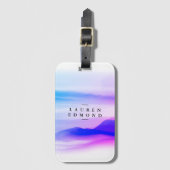 Professionele Ombre Roze Paarse penseelstreek Bagagelabel (Voorkant (verticaal))