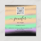 Professionele Ombre Zwart Abstracte Custom QR LOGO Vierkante Visitekaartje (Achterkant)