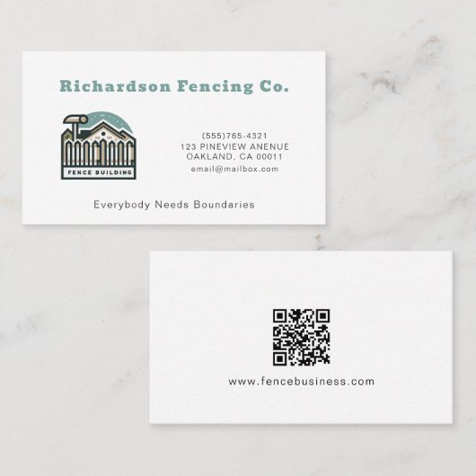 Professionele Omheining Bedrijf Schermen Service Visitekaartje (Voorkant / Achterkant)