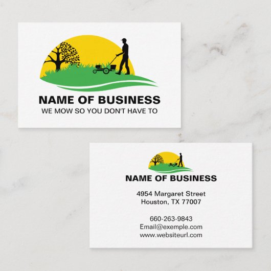 Professionele & ontspannende gazonverzorging lands visitekaartje (Voorkant / Achterkant)