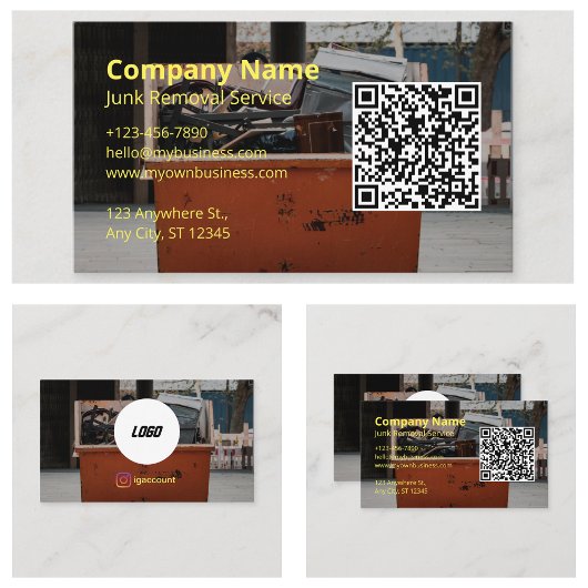 Professionele Ontwerp Junk Removal Logo Visitekaartje