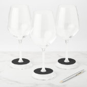 Professionele Onyx zwarte kleur | Klassiek Elegant Wijnglaslabel (Set)