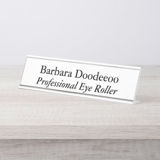 Professionele Oogrol Wit Bureau Naambordje (Voorkant)