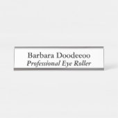 Professionele Oogrol Wit Bureau Naambordje (Voorkant)