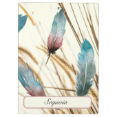 Professionele op maat gemaakte naam Roze Turquoise Klembord (Achterkant)