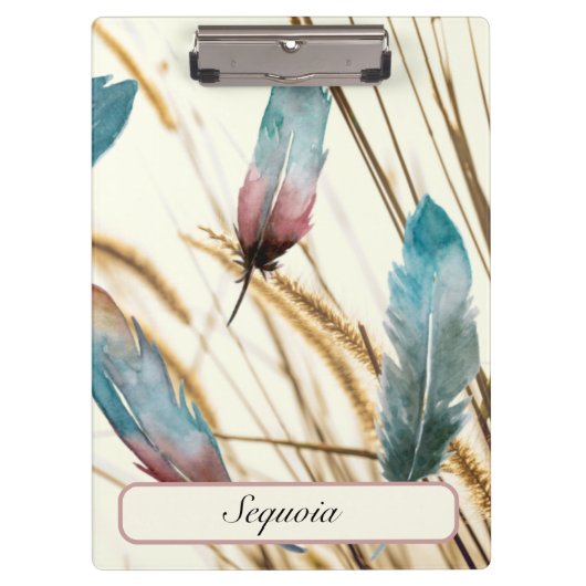 Professionele op maat gemaakte naam Roze Turquoise Klembord (Voorkant)