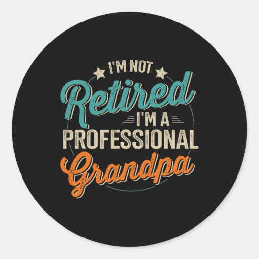 Professionele Opa Vaders Dag Verjaardag Kerstmis Ronde Sticker (Voorkant)