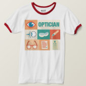 Professionele Opticien Iconisch Ontworpen T-shirt (Design voorkant)