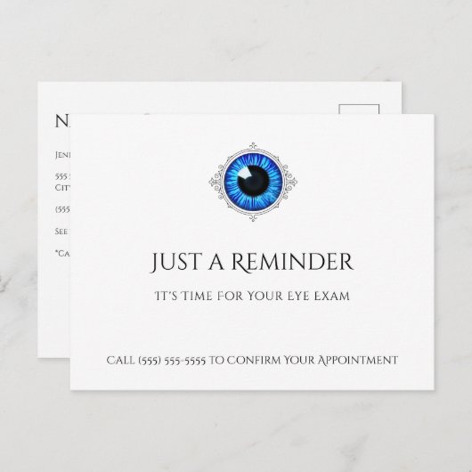 Professionele Optometrie Oog Afspraak Blauwe Iris Briefkaart (Voorkant / Achterkant)