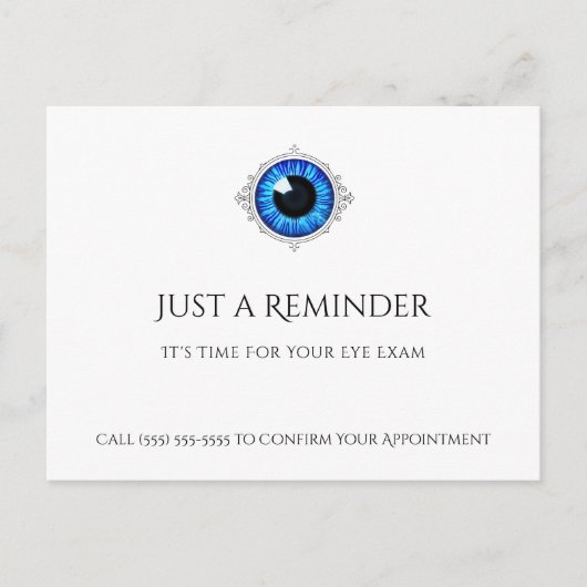Professionele Optometrie Oog Afspraak Blauwe Iris Briefkaart (Voorkant)