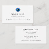 Professionele Optometrist Blue Iris Eye Afspraak Afsprakenkaartje (Voorkant / Achterkant)