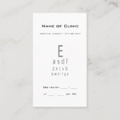 Professionele Optometrist Oogkaart Afspraak Visitekaartje (Voorkant)