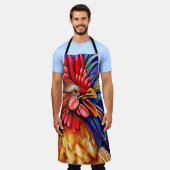 Professionele, opvallend zwarte Rooster Schort (Gedragen)