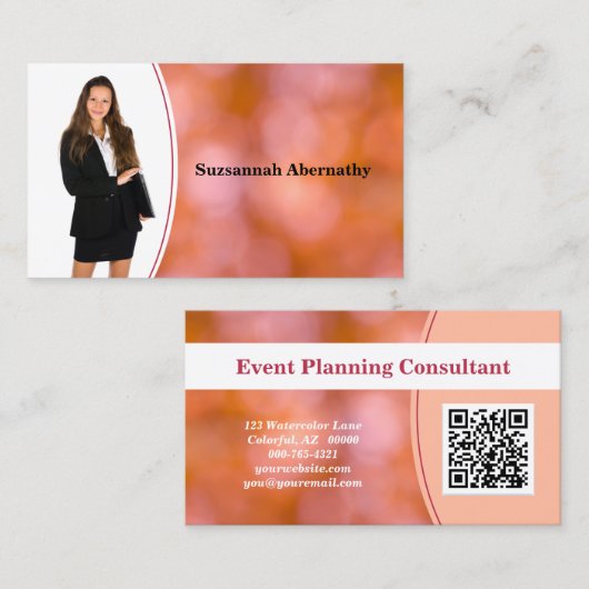 Professionele Oranje blauwe kaart - Aangepaste fot Visitekaartje (Voorkant / Achterkant)