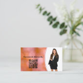 Professionele Oranje blauwe kaart - Aangepaste fot Visitekaartje (Staand voorkant)