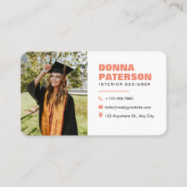 Professionele Oranje, eenvoudige, minimale aanroep Contactkaartje