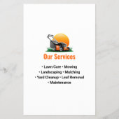 Professionele Oranje Maaier Grasmaaien Flyer (Achterkant)