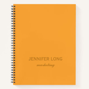 Professionele oranje minimalistisch voor bedrijven notitieboek