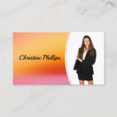 Professionele Oranje Waterverf Aangepaste foto Visitekaartje (Voorkant)