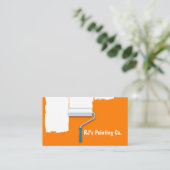 Professionele Oranje Witte Verfroller Schilder Visitekaartje (Staand voorkant)