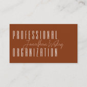 Professionele Organisator Burnt Sinaasappel Visite Visitekaartje (Voorkant)