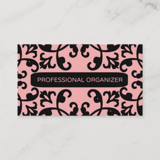 Professionele Organisator Damask Visitekaartje (Voorkant)