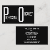 Professionele Organizer Zwart Eenvoudig Visitekaar Visitekaartje (Voorkant / Achterkant)