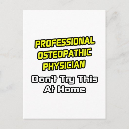 Professionele osteopathische arts .. grap briefkaart (Voorkant)