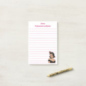 Professionele overdenker, elegant, Roze Gepersonal Post-it® Notes (Op bureau)