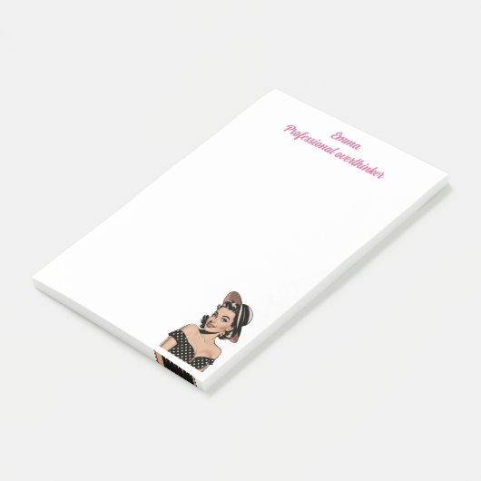 Professionele overdenker, elegant, Roze Gepersonal Post-it® Notes (Schuin)