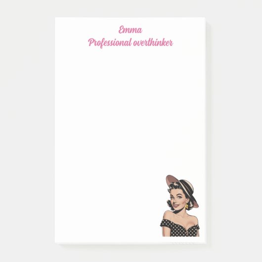 Professionele overdenker, elegant, Roze Gepersonal Post-it® Notes (Voorkant)