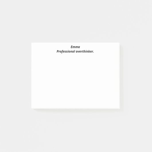 Professionele overdenker, grappig, geestig, op maa post-it® notes (Voorkant)